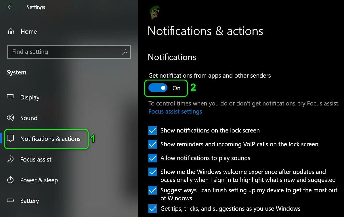 Your device is showing