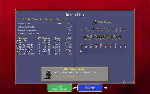 Vampire survivor найдите 5 золотых перстов