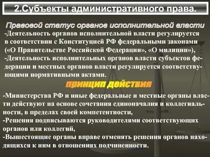 Административное право статус органов исполнительной власти