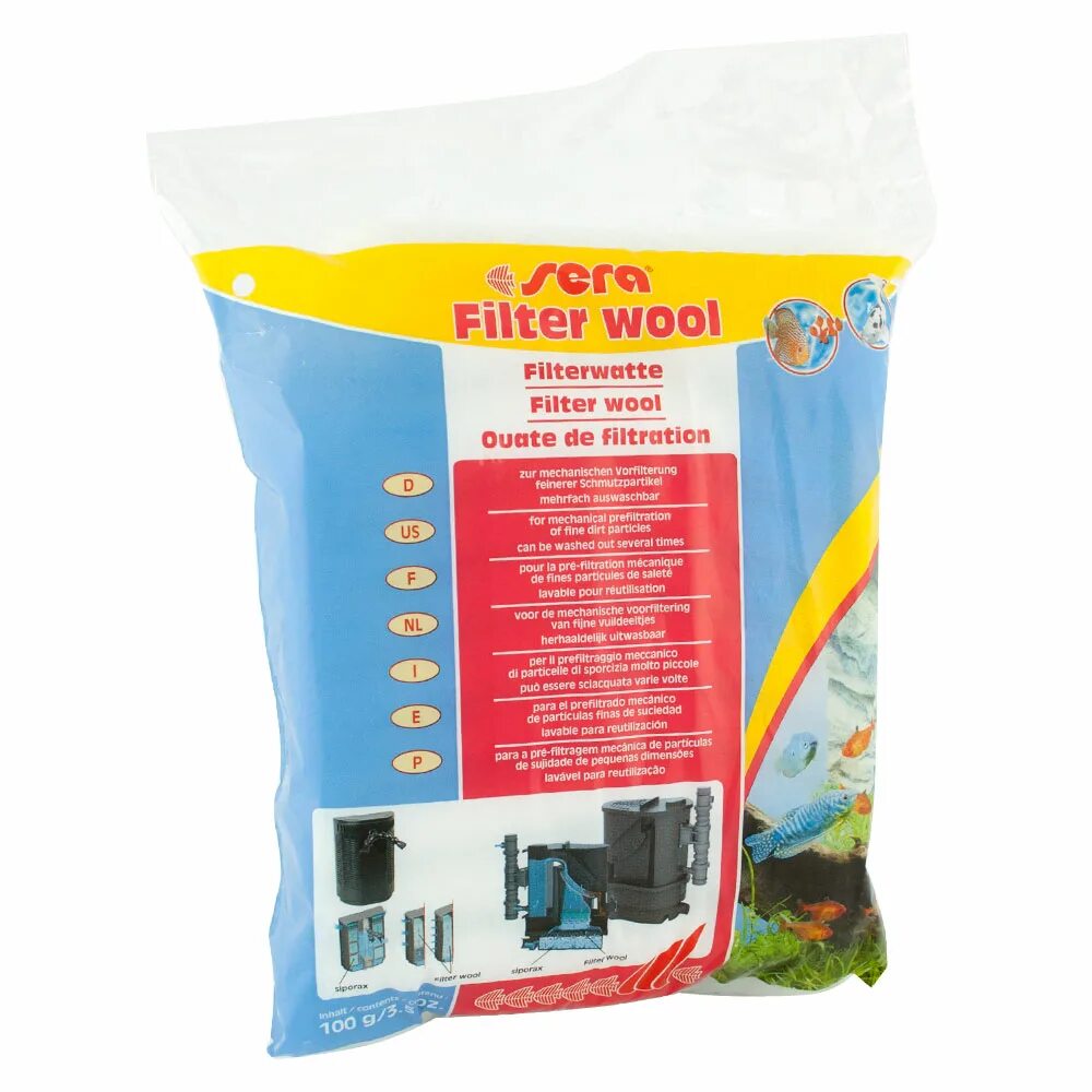 Вата сера. Sera filter wool 100 гр. filter wool 250гр. фильтрующий материал.. filterwool наполнитель для фильтра фильтрующая вата, пак. 100 г. sera фильтр для грунта.