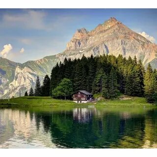 There is a beautiful lake