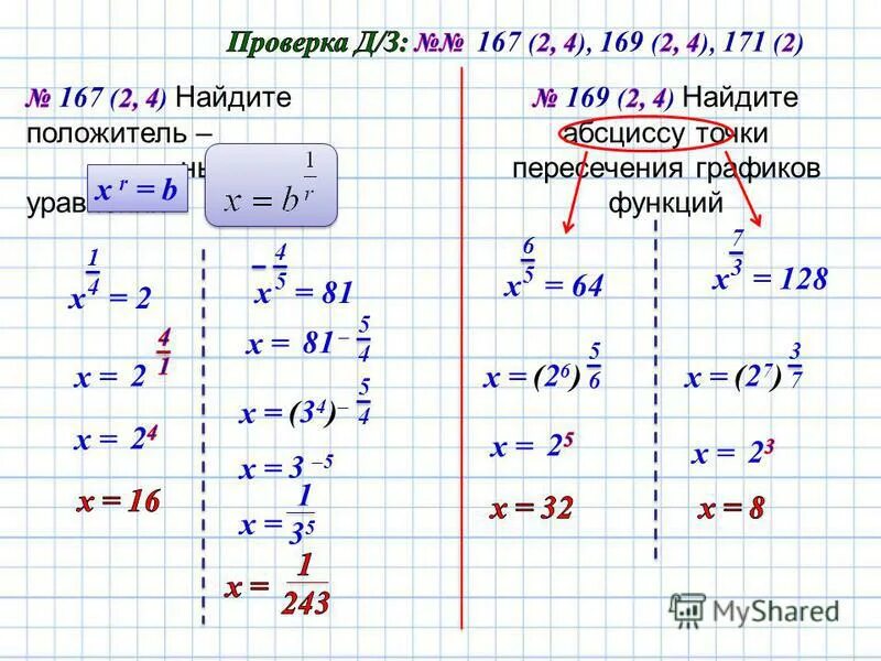 Вычислите 169 3. Показательные уравнения Ивкова л.в,учитель математики.