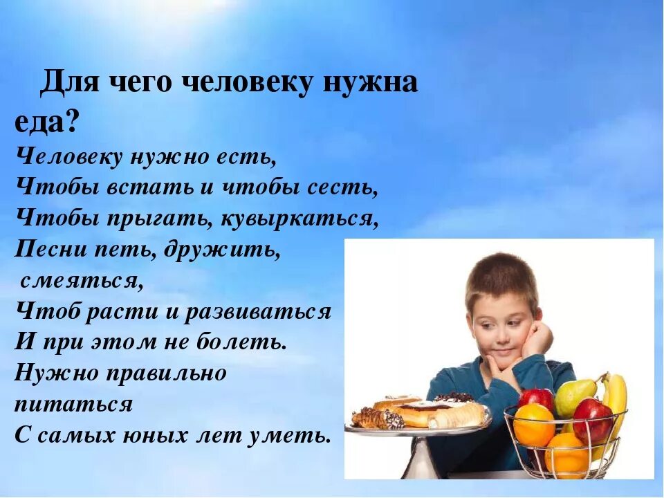 Где нужно есть. Для чего человеку нужна пища. Для чего человеку нужно питаться. Зачем правильно питаться для детей. Для чего нужно правильно питаться.