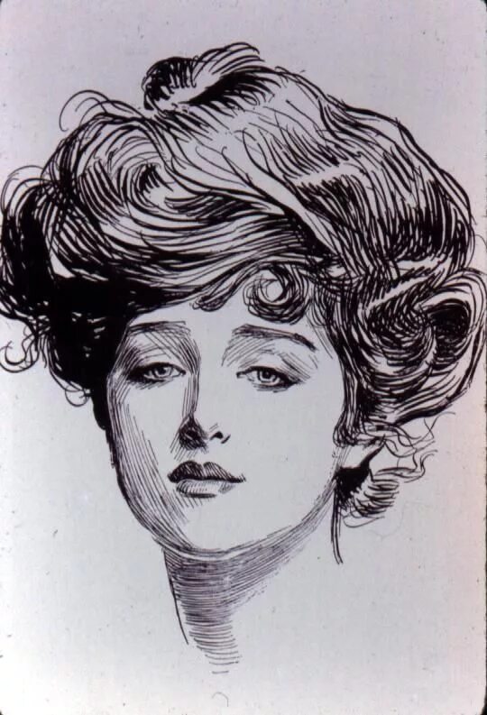 Девушки гибсона. Charles Dana Gibson девушка. Прическа Гибсон. Пятновая Графика портрет.