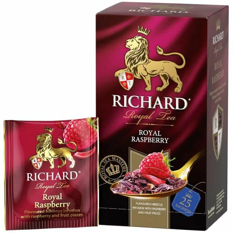 Richard чай в пакетиках. Чай Richard Royal Raspberry. Richard Royal Raspberry 25пак.