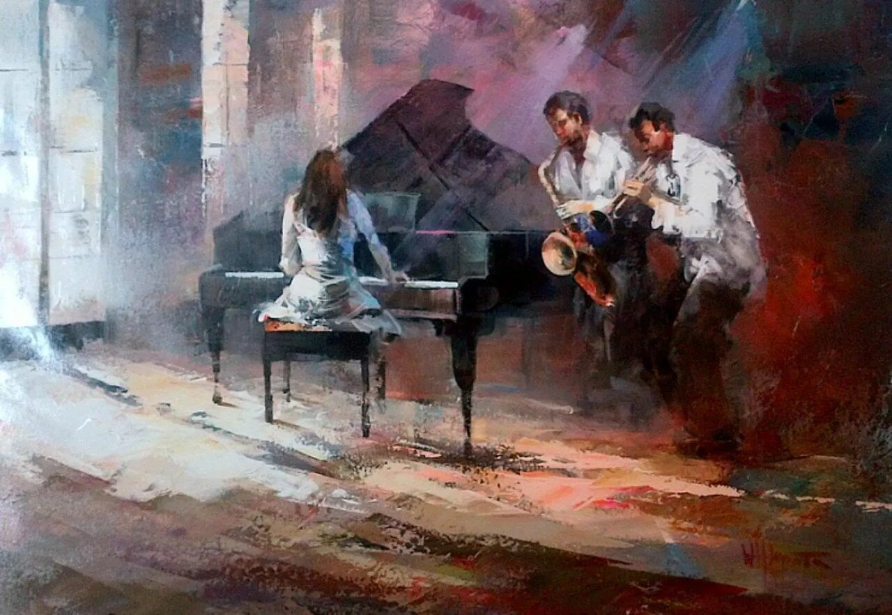 Music painting. Художник Willem Haenraets: Jazz. Художник Willem Haenraets танго. Willem Haenraets картины Tango. Уильям Хайнрайтс джаз.