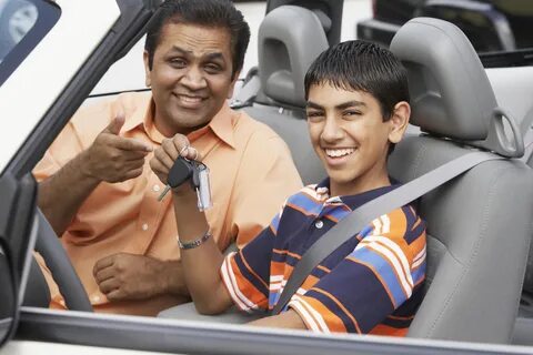 My dad drive a car
