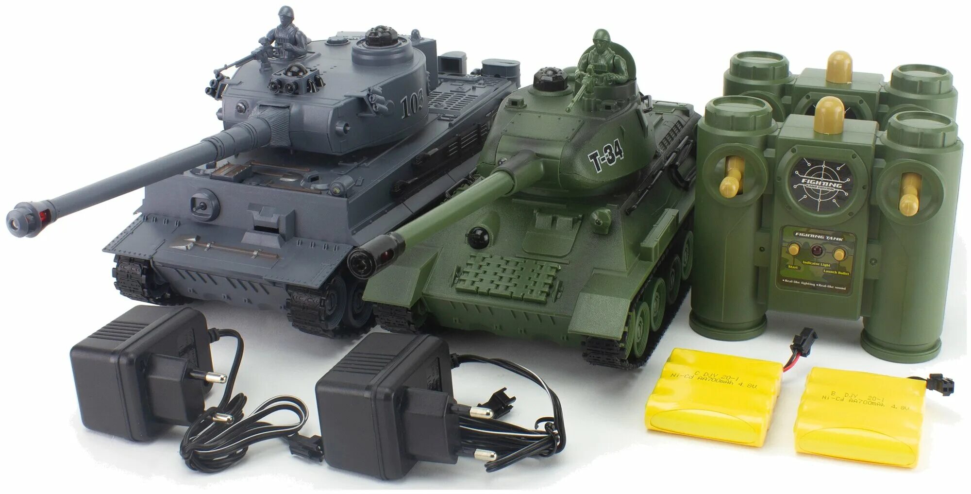Танковый набор. Радиоуправляемый танковый бой pilotage t34 vs tiger. танковый бой т34 против тигра на радиоуправлении. huan qi т34 и tiger. набор техники танковый бой.