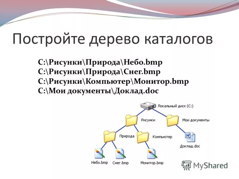 Папка каталоги дерево каталогов. Дерево каталогов. Постройте дерево каталогов. Построение дерева каталогов. Строим дерево каталогов.