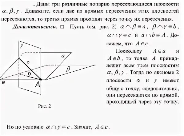 Даны две пересекающиеся плоскости