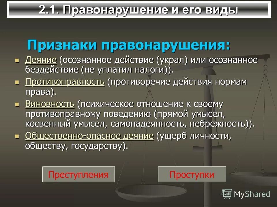 Какие основные признаки правонарушения. Понятие и виды правонарушений.