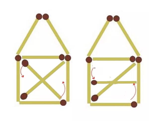 Из 9 треугольников 1. Задания со спичками домик. Домик из спичек головоломка. Головоломка со спичками домик. Задание из спичек домик.