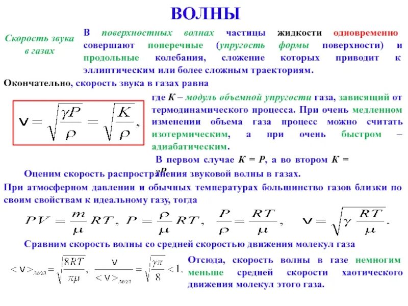 Скорость звука волны зависит. Скорость звука в газе формула. Определение скорости звука методом стоячих волн. Скорость волны определение. Скорость распространения звуковых волн в газах.