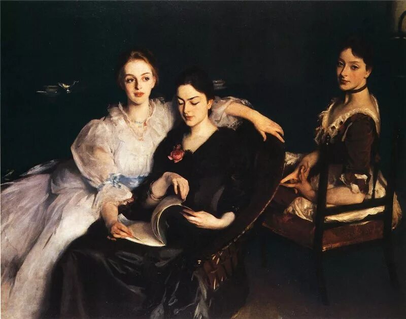 Джон Сингер Сарджент. Джон Сингер Сарджент. «Сестры Викерс», (1884). Джон Сингер Сарджент сестры. Сарджент художник три сестры. Три женщины автор