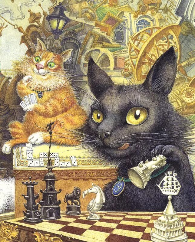 Кот в эрмитаже рисунок
