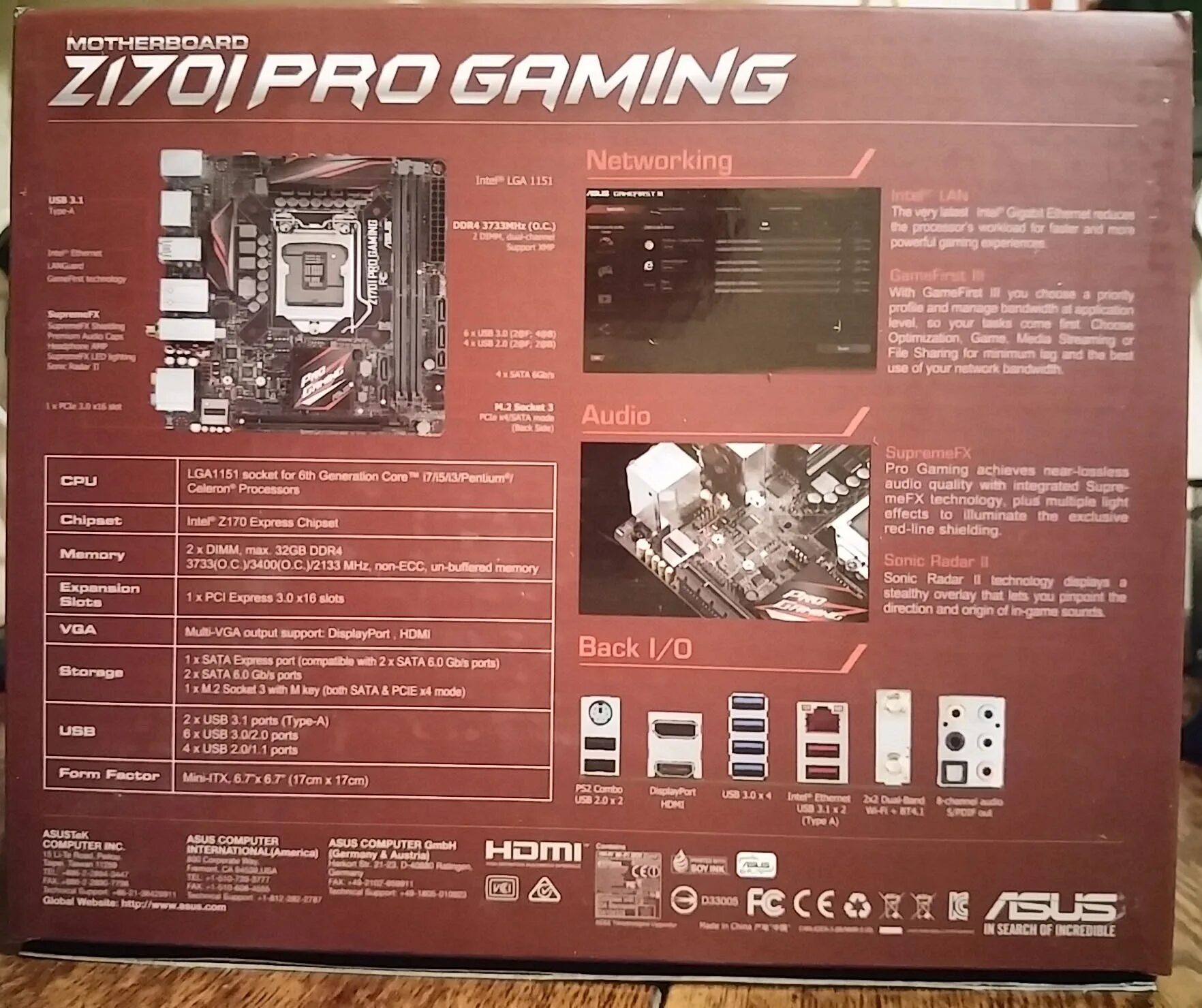 Gaming pro 1. ASUS z170i Pro. ASUS z170i Pro Gaming. ASUS LGA 1151 z170 Pro Gaming. ASUS z170i Pro Gaming сборка.