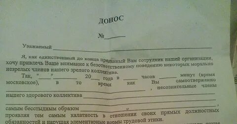 Донос пример