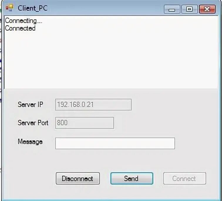 Try client connect. Try client connect