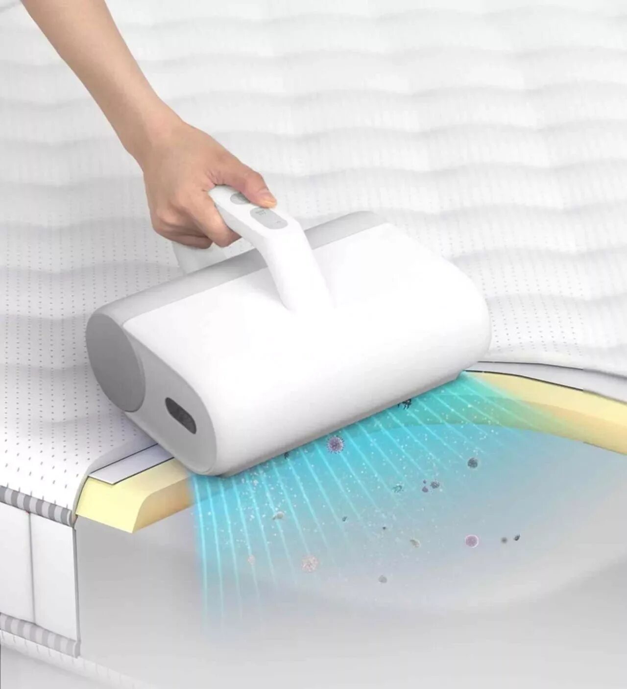 Пылесос от шерсти и клещей. Пылевого клеща xiaomi mijia wireless mite removal vacuum cleaner. пылесос xiaomi wireless mite removal vacuum cleaner wxcmy-01-zhm белый. беспроводной пылесос xiaomi mijia wireless mite removal vacuum cleaner. wxcmy-01-zhm пылесос.