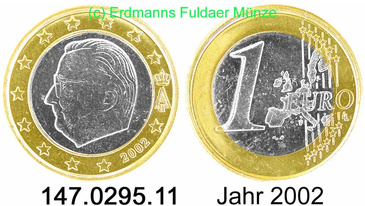 1 Евро 2002. 295 Евро.