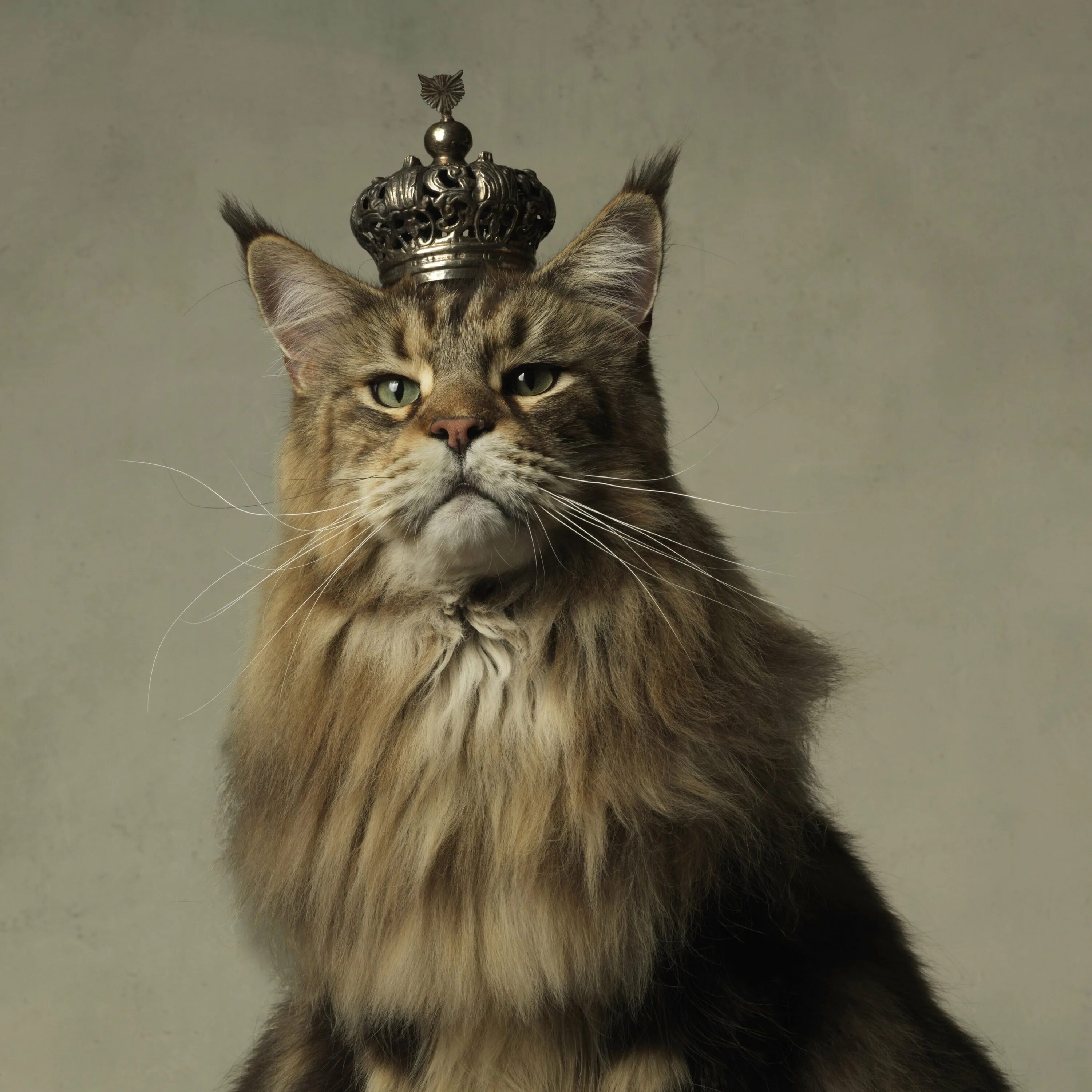 Мейн-кун. Кошка Мейн кун. Королевский Мейн кун. Кот в короне