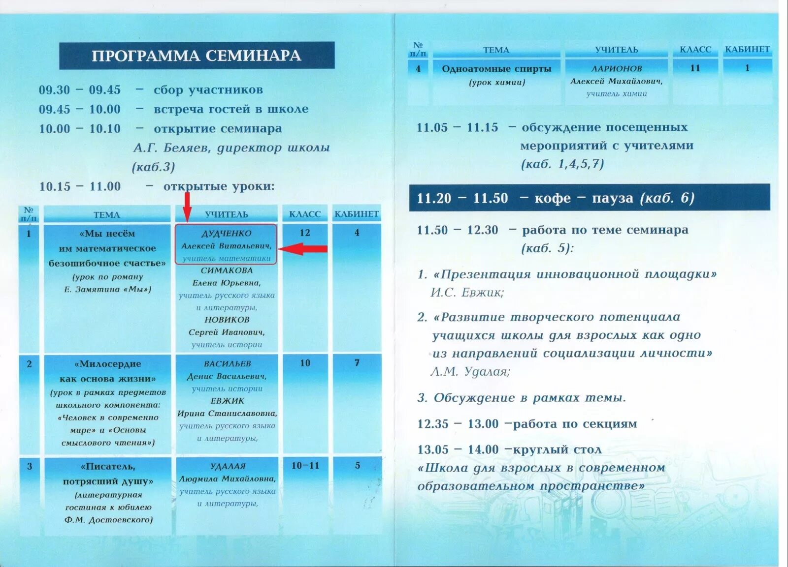 Программа семинара. Пример программы семинара. План программы семинара. Программа семинара в школе