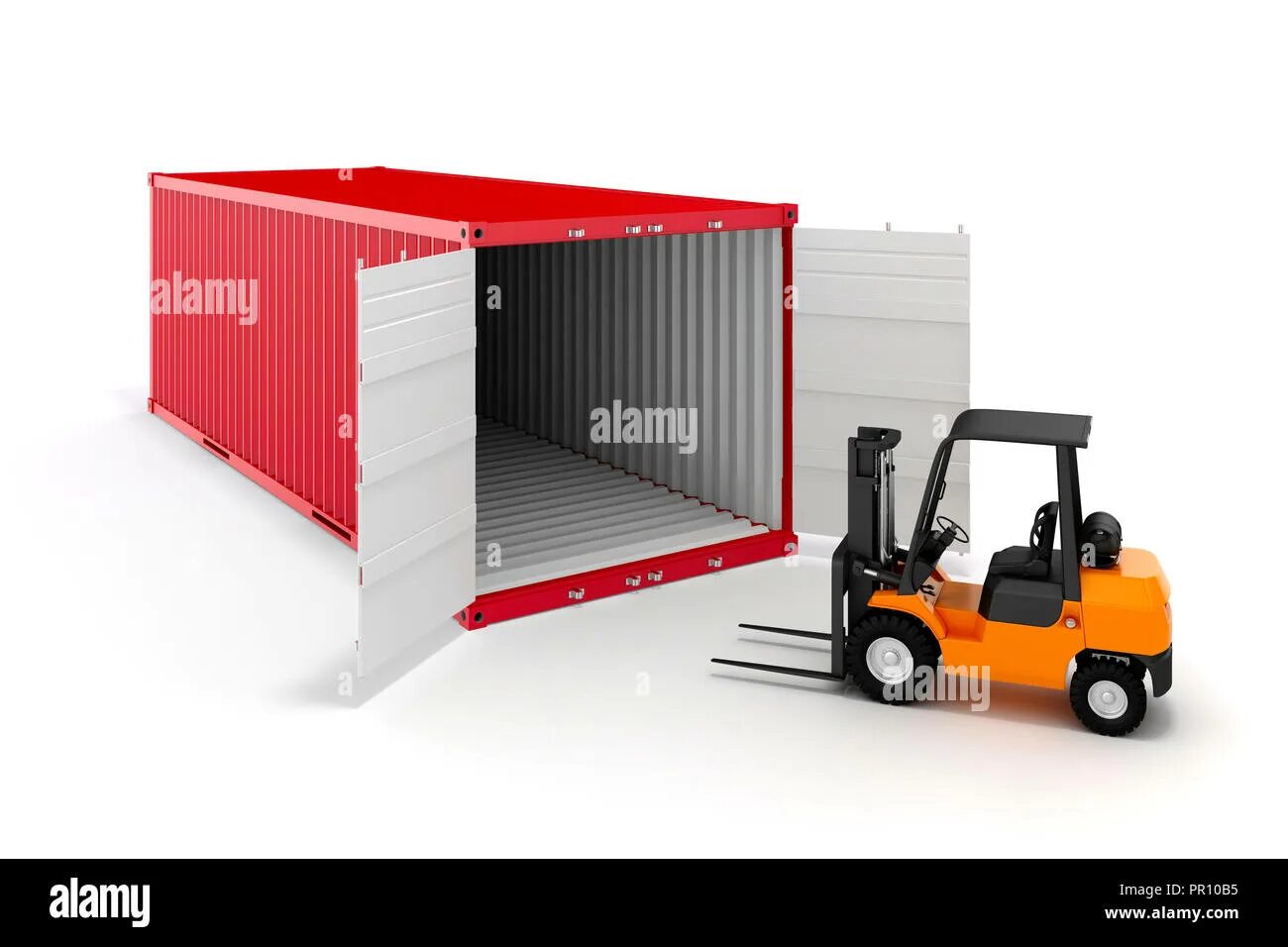 Truck with Container. Hot shot Truck with Container. Cargo Box background.