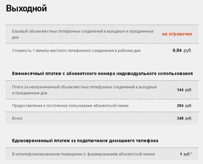 Тарифы на домашний телефон московская область