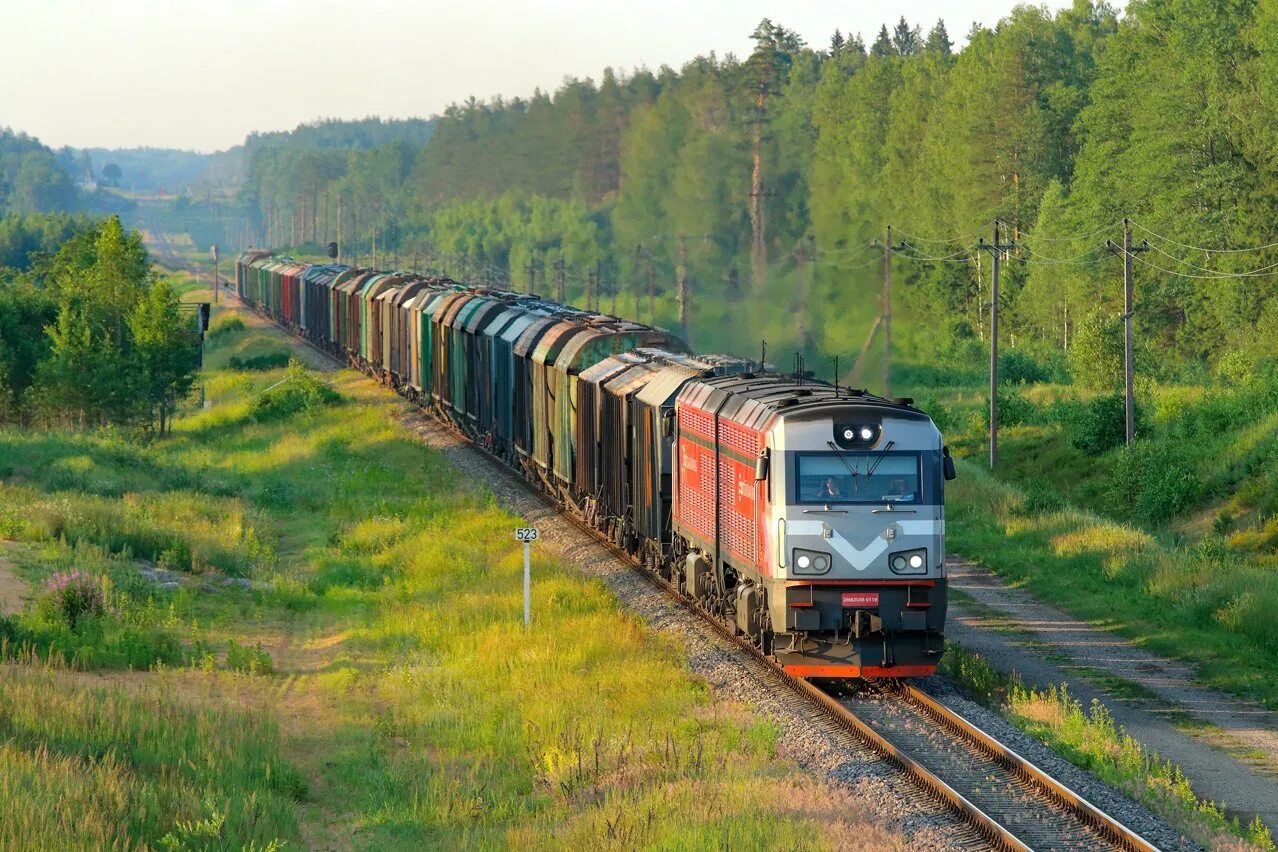 Железная дорога грузовой поезд