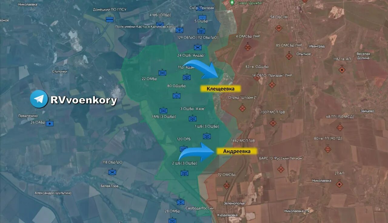 Клещеевка андреевка. Карта. Клещеевка Бахмут. Андреевка ДНР на карте боевых действий.