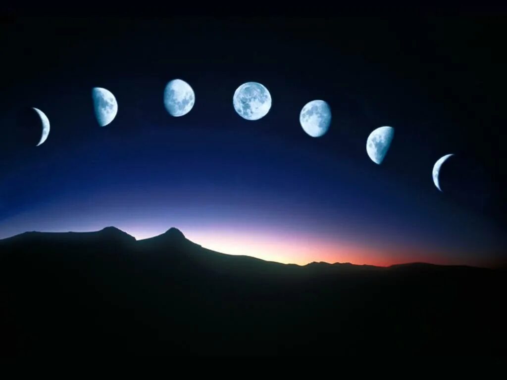 Почему луна разная 1 класс видео. Разная Луна. Месяц. Новый месяц. Голубой месяц.
