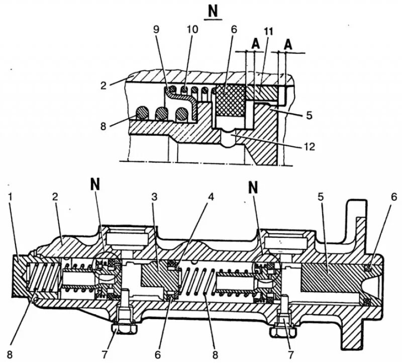 Сборка главного цилиндра. Схема главного тормозного цилиндра ВАЗ 21213. Главный тормозной цилиндр Нива 2121 схема. Схема главного тормозного цилиндра Нива 2121. Схема тормозного цилиндра ВАЗ-21213.