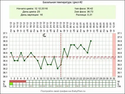 График базальной температуры до задержки
