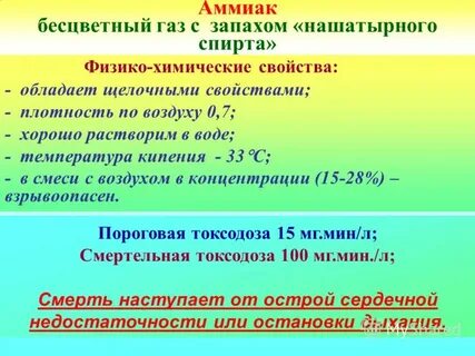 Аммиак бесцветный газ