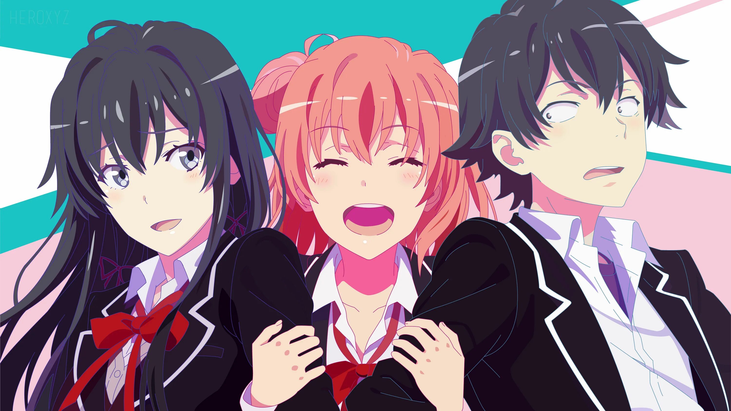Ore no seishun love comedy wa machigatteiru. Oregairu hikigaya and yukinoshita. Ироха юи юкиношита. Юкино юкиносита юигахама. Yahari ore no seishun love comedy wa.