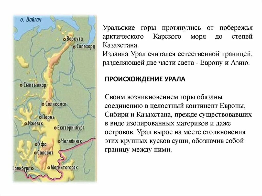 Географическое положение урала кратко