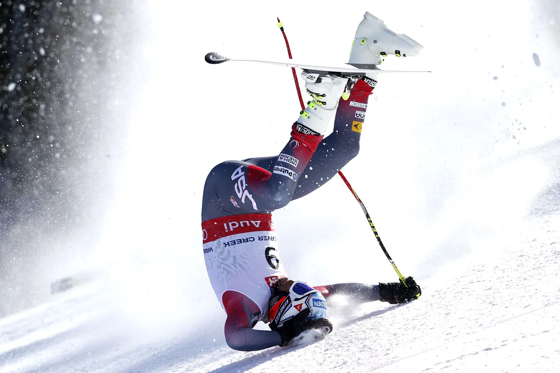 Bode Miller Alpine Skiing. Травмы в горнолыжном спорте. Падение горнолыжника.