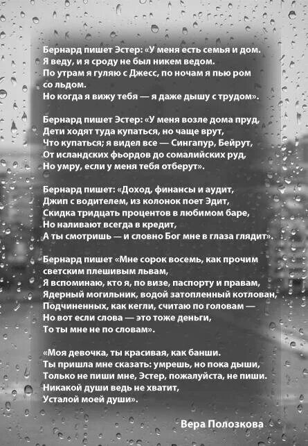 Стих бернард пишет. Бернард пишет эстер стих. вера полозкова стихи бернард пишет эстер. бернард пишет эстер стих текст. бернард пишет эстер у меня есть семья и дом.