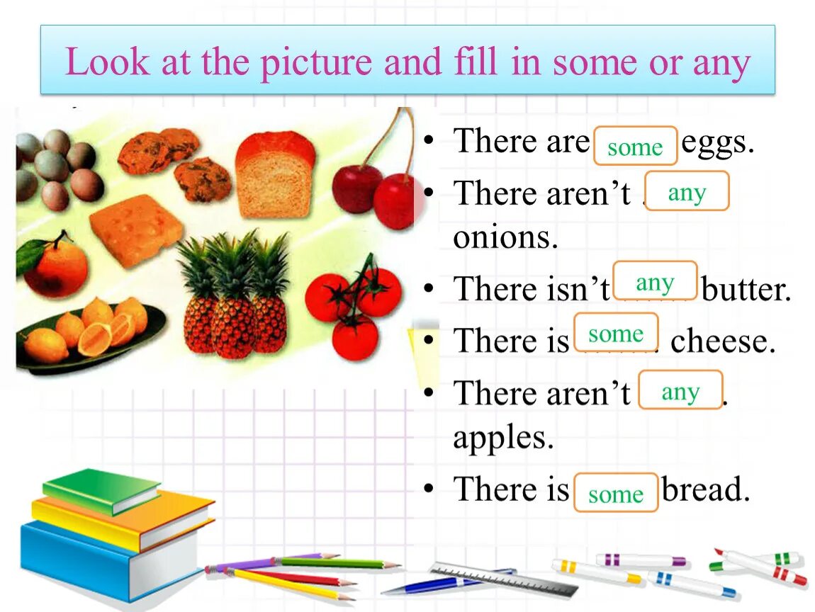 Тема there is there are. Some any с едой. There is there are some правило. Is are some any правило. There isn t bread