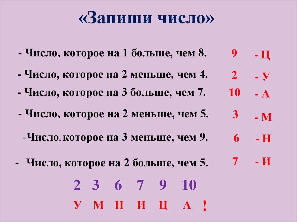 Назовите число меньше трех на 1. Запиши числа. Запиши число которое больше. Число на 2 больше числа 5. Запиши число больше числа 5 на 2?.