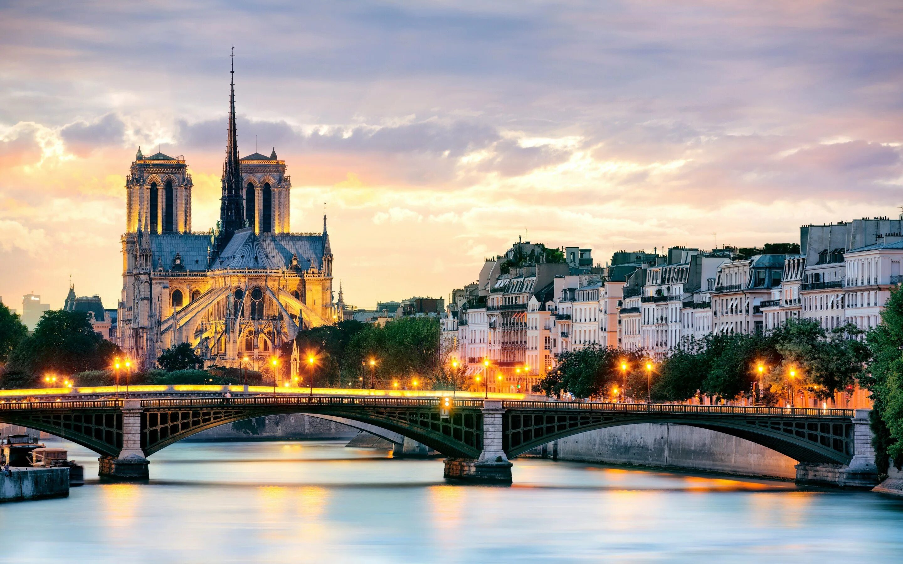 Французские главные города. Мост Нотр дам де пари. Вид с собора Парижской Богоматери.