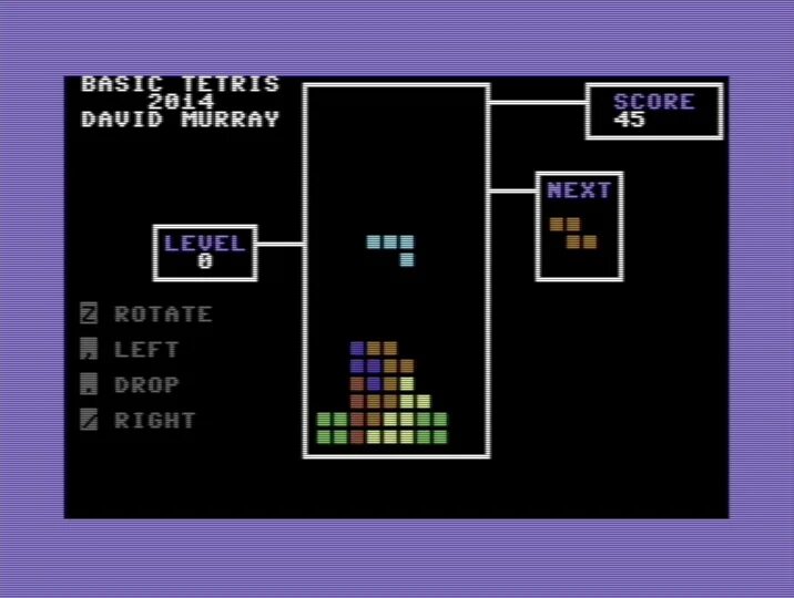 Тетрис 8. Тетрис 8 бит. тетрис код бейсик. jin8 тетрис. david murray the 8-bit guy.