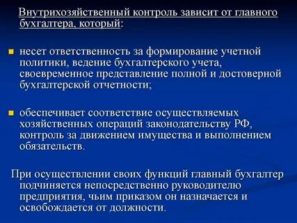 Субъекты внутрихозяйственного финансового контроля