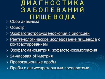 Диагностика пищевода