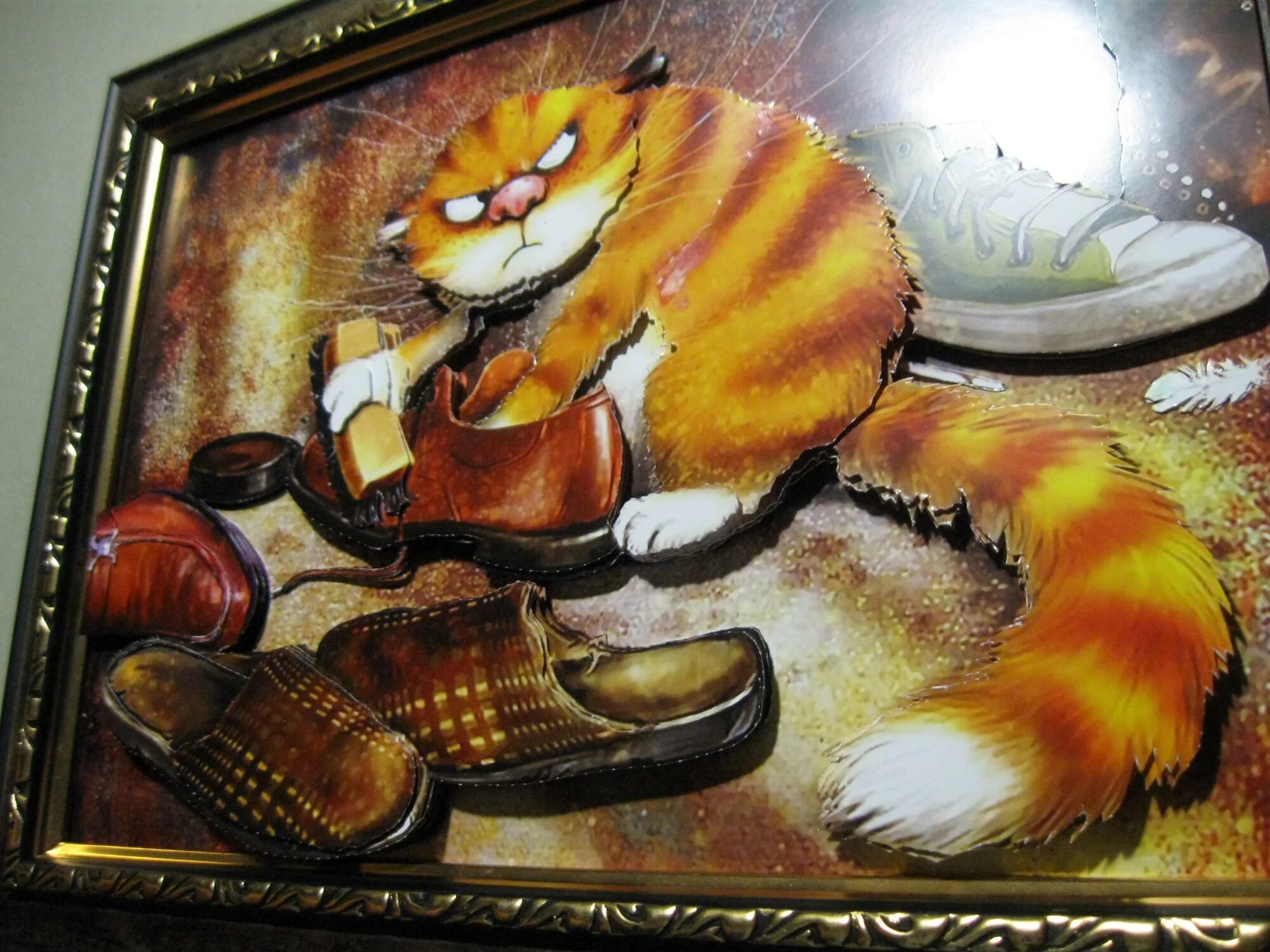 Чистит мастер башмаки. Кот чистит ботинки картина. Папертоль кот. Папертоль рыжий кот. Вышивка кот с ботинками.