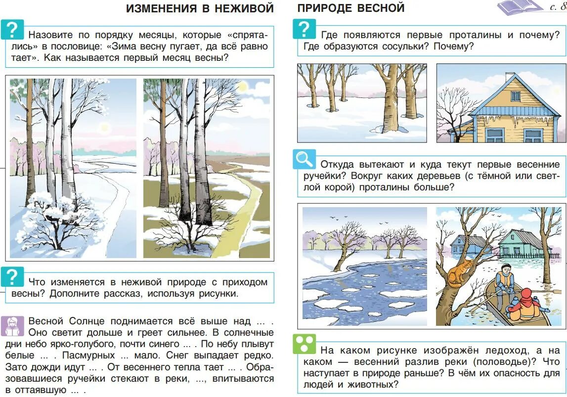 Изменения от 10 апреля. Изменения в природе весной задания.