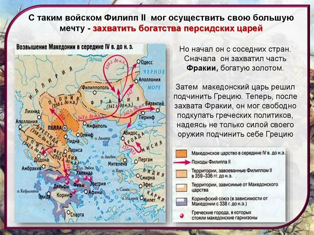 Возвышение Македонии 359-336 гг до н.э. Небольшое царство македония усилилось при царе