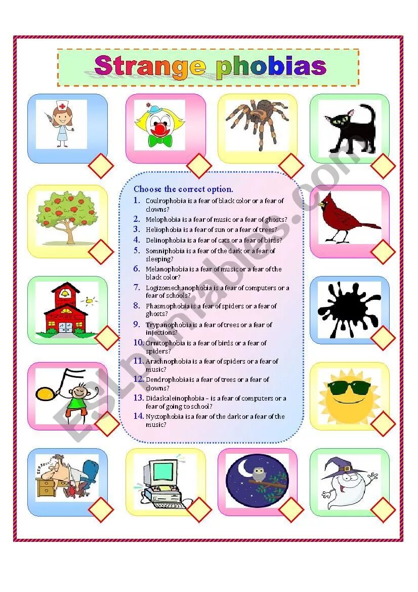 Fears worksheets. Fears and phobias worksheets. Fears and phobias worksheets. Phobias worksheet. Fears and phobias speaking.