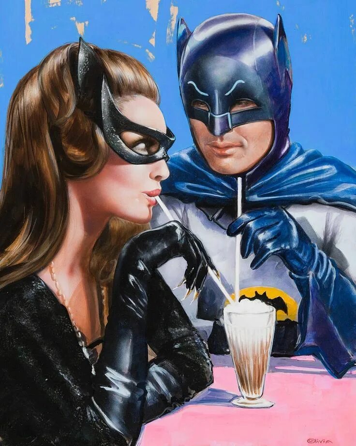 Batman and Catwoman. Бэтмен 1966 Бэтгерл. Бэтмен и женщина-кошка. Batman Catwoman картины.