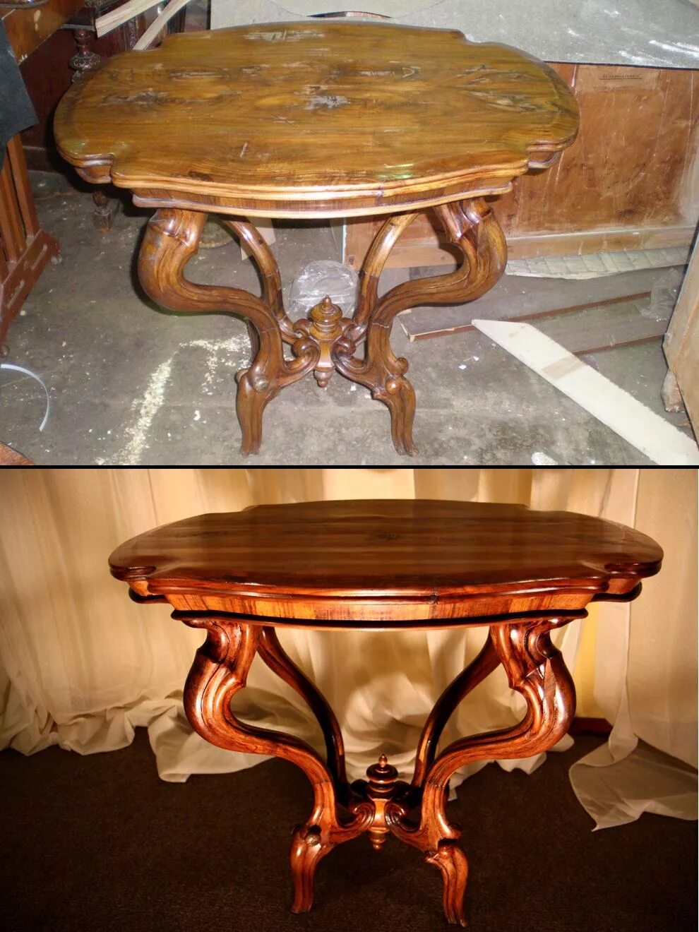 Реставрируем старый стол. Стол из дерева лакированный. Реставрируем деревянный столик. Реставрируем полированный стол.